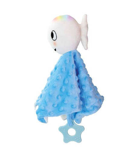 [561775] Clavis | knuffeldoekje blauw klein wit visje