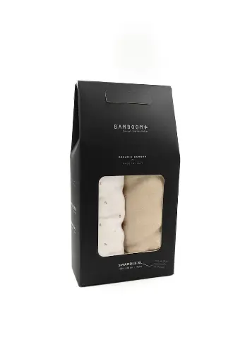 [562170] Bamboom | Tetra Doek Bee's/Almond 120x120cm 2-pack