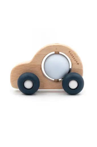 [562229] Bamboom | Auto Hout Siliconen Blauw