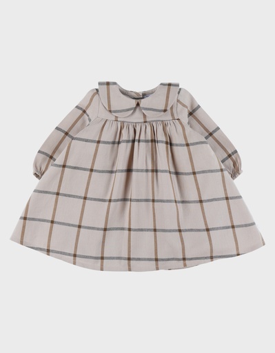Noukies | Jurk Fluffy Geruit Beige