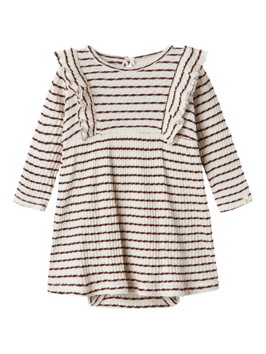 Lil'Atelier | Jurk Girls Nbfosophia Longsleeve Stripe Hot Chocolate