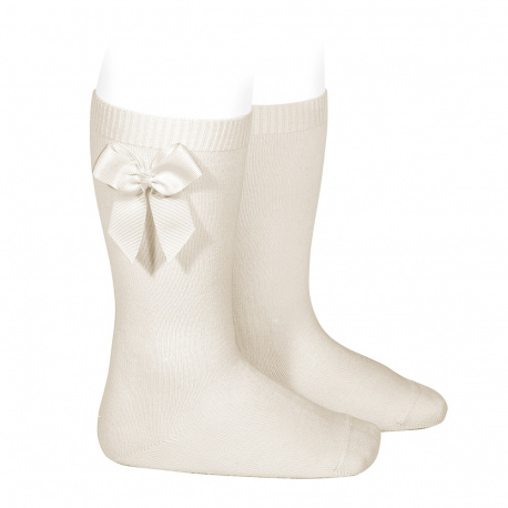 Condor | Kousen met Grosgrain Bow Kniekous Strik Linen
