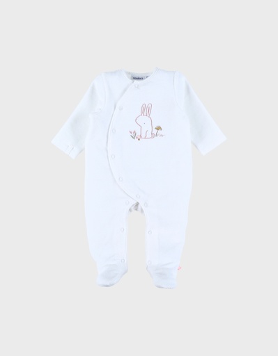 Noukies | Pyjama Autumn Forest Fluweel Wit Konijn