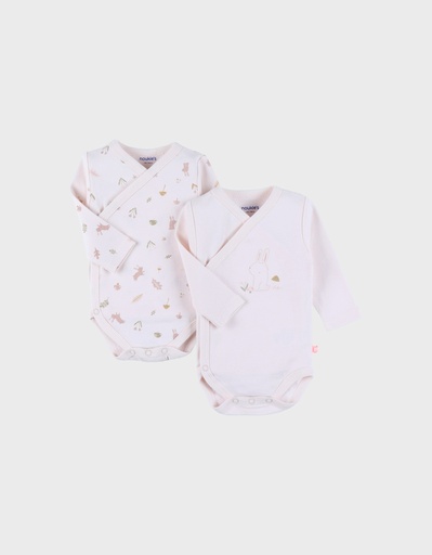 Noukies | Body Autumn Forest Lange Mouw Crossover Roze Konijn