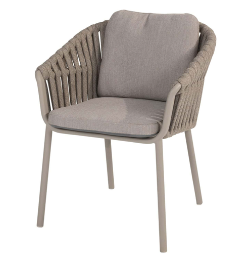 [563687] 4SO | Tuinstoel Owen Dining Chair Cloud incl. 2 Kussens Grijs 60x67x80cm