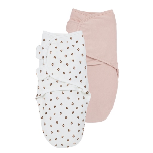 [564138] Meyco | Inbakeren Mini Panter Swaddle 1.0TOG Soft Pink 0-3M 2-pack