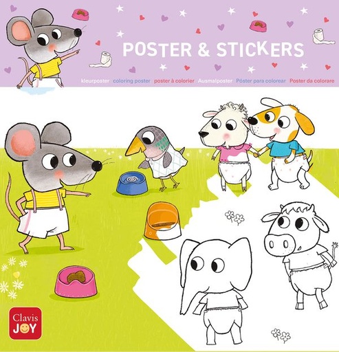 [564249] Clavis | Kleurposter Muisje Mag Ik Eens in je Potje Kijken? met Stickers