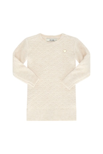 Le Chic | Jurk Girls Saknity Knitted Warm Winter White