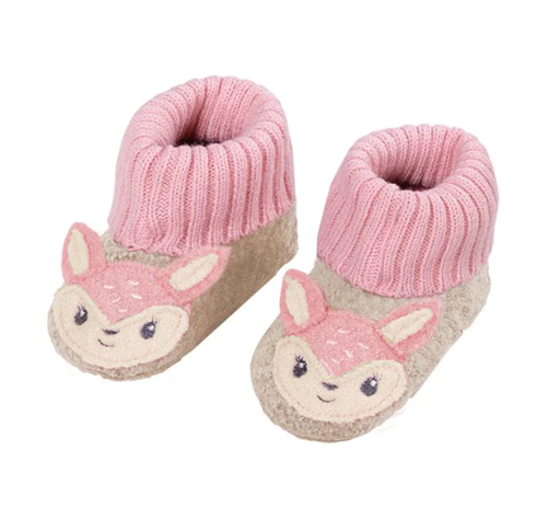 Maximo | Babyslofjes Deer Anti-slip Beigemeliert/Altrosa Hert