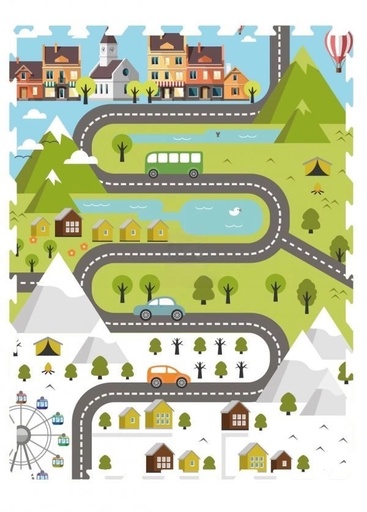 [564787] Nido Nido | Puzzelmat Country To City Map 6-pack 