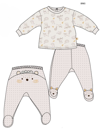 Picco Mini | Outfit Hedgehog Off White 2-delig