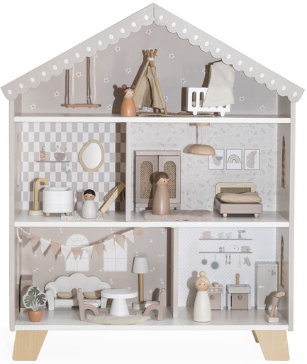 [565077] Label Label | Poppenhuis Nougat Hout 