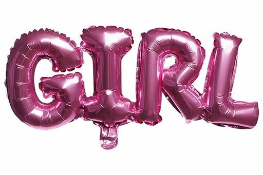 [565226] Cosy & Trendy | Ballon "Girl" Folie Roze 84x32cm