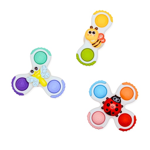 [565303] Bo Jungle | Speelgoed vr Eetstoel Suction Spinner Toys Buddies 3-delig