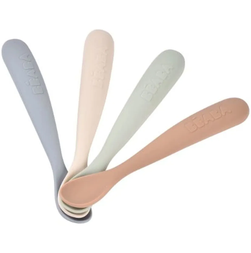 [565457] Beaba | Lepel 1ste Leeftijd Siliconen Natural 4-delig