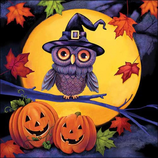 [565509] Ambiente | Servetten Halloween Owl 3-laags 100%FSC 33x33cm 20-pack