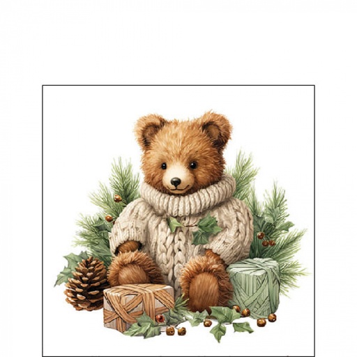 [565519] Ambiente | Servetten Cuddle Bear 3-laags 100%FSC 25x25cm 20-pack