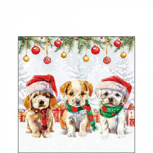 [565529] Ambiente | Servetten Funny Cute Puppies 3-laags 100%FSC 25x25cm 20-pack