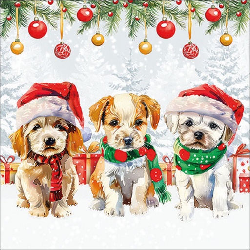 [565530] Ambiente | Servetten Funny Cute Puppies 3-laags 100%FSC 33x33cm 20-pack