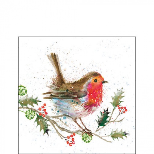 [565537] Ambiente | Servetten Winter Robin 3-laags 100%FSC 25x25cm 20-pack