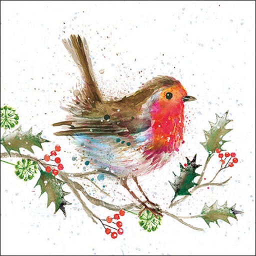 [565538] Ambiente | Servetten Winter Robin 3-laags 100%FSC 33x33cm 20-pack