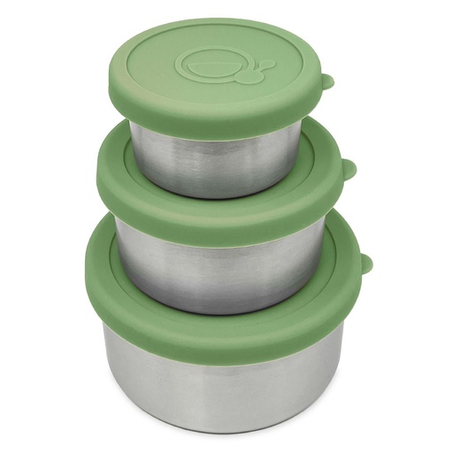 [565693] Smikkels | Bewaarpotje RVS Groen 110/220/400ml 3-pack