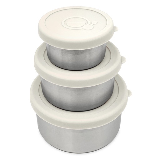 [565694] Smikkels | Bewaarpotje RVS Wit 110/220/400ml 3-pack 
