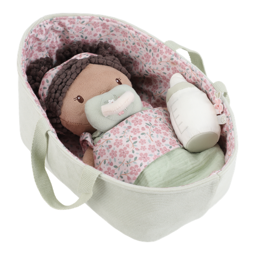 [566084] Little Dutch | Pluche Knuffel Evi in Mandje Knuffelpop 9x22x25cm +12m