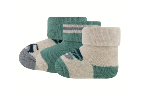 [566387] Ewers | Kousen Met Omslag Newborn Kipper Groen/Ecru 3-pack