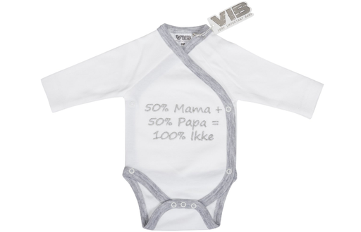 [566448] VIB | Body Baby 50%mama+50%papa=100%Ikke Wit 0-3M