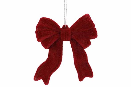 [566805] Cosy & Trendy | HANGER BOW FLOCKED BORDEAUX 10X3XH10CM K