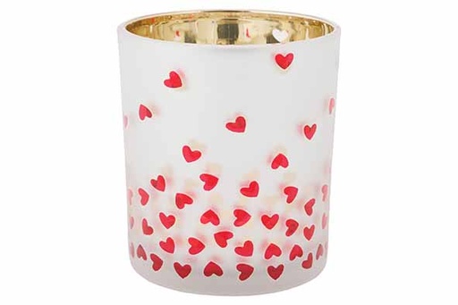 [566836] Cosy & Trendy | THEELICHTHOUDER RED HEARTS WIT D10XH12,5