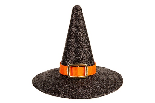 [566868] Cosy & Trendy | HALLOWEENHOED GLITTER ZWART 10X10XH9CM
