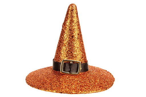 [566869] Cosy & Trendy | HALLOWEENHOED GLITTER ORANJE 10X10XH9CM