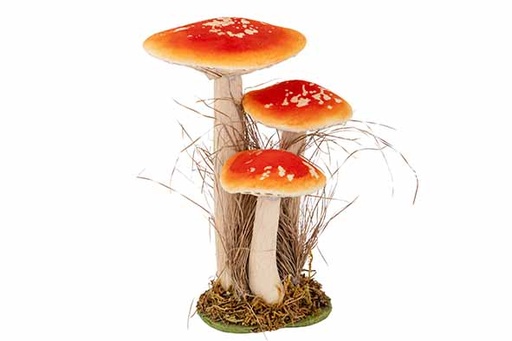 [566880] Cosy & Trendy | PADDENSTOELEN ORANJE 18X13,5XH26CM FLUWE