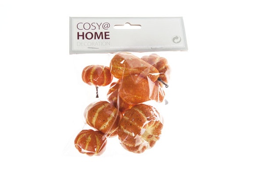 [566886] Cosy & Trendy | POMPOEN SET8 ORANJE KUNSTSTOF 3,3X3,3XH3