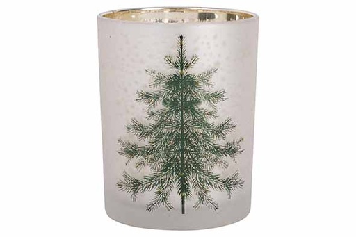 [566909] Cosy & Trendy | THEELICHTHOUDER GREEN TREE WIT GOUD 9X9X