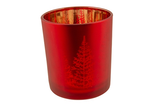 [566920] Cosy & Trendy | THEELICHTHOUDER TREE ROOD 7X7XH8CM GLAS