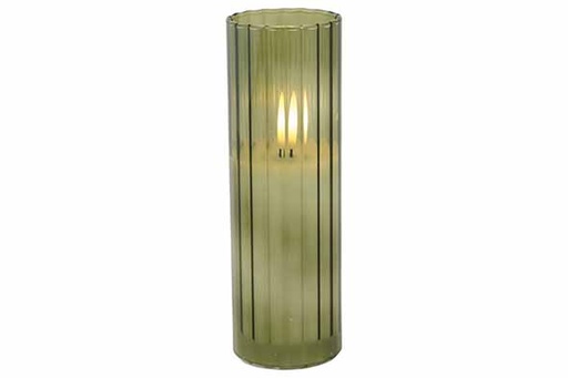 [566938] Cosy & Trendy | Kaars Ribble Led Groen Glas H15cm