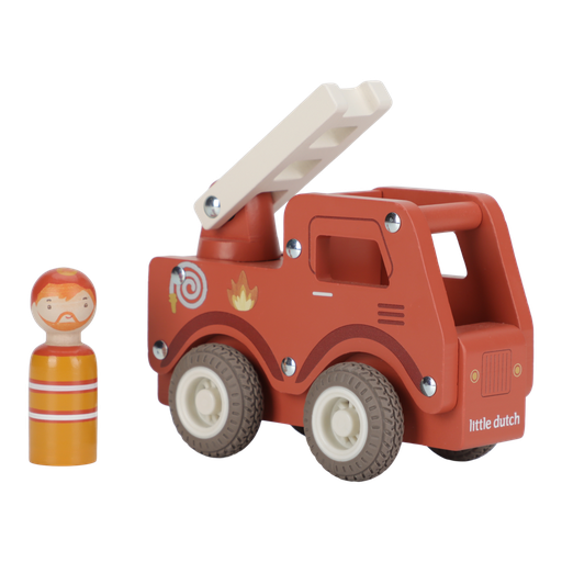[566977] Little Dutch | Auto Brandweerauto Hout