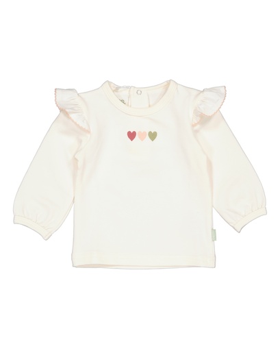 Bess | T-shirt Girls Hearts Longsleeve Off White