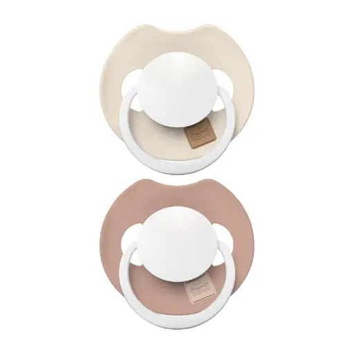 [568029] Difrax | Fopspeen Dynamisch Prime Glow Ivory/Blush +18M 2-pack