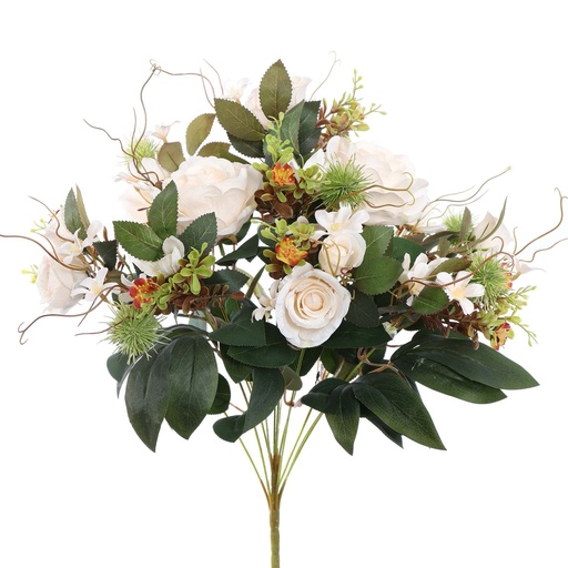 [569244] Jasaco |  ROSE MIXED BUSH 53CM CREAM