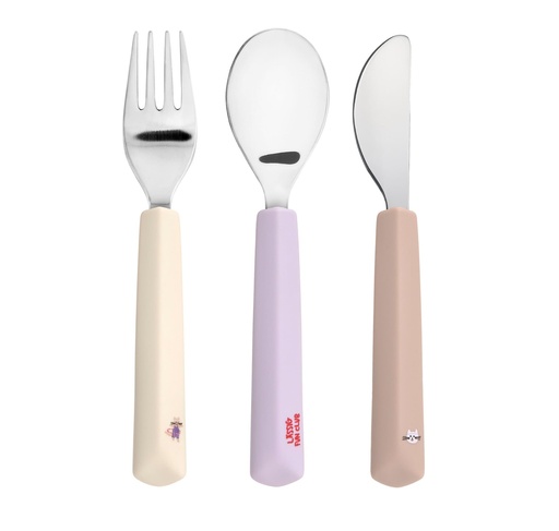 [569475] Laessig | Bestek Tiny Team Cat Met Siliconen Handvat Lepel/Vork/Mes