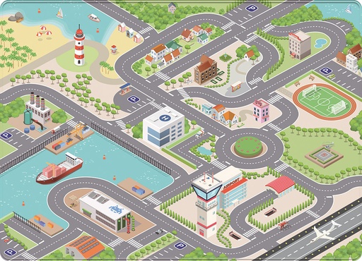 [569560] Mats & Joy | Speeltapijt City Fleece 130x180cm