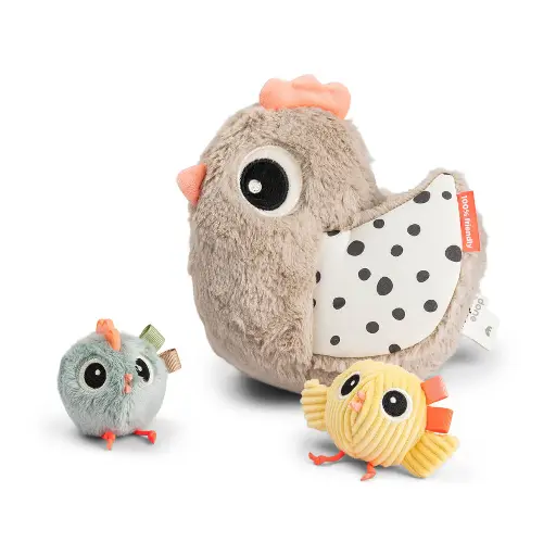 [569653] Done By Deer | Activiteitenknuffel Hide&Seek Activity Toy Clucky Sand