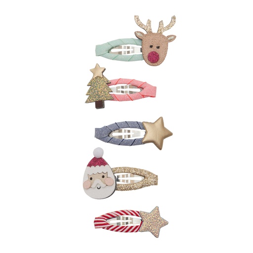 [569742] Mimi & Lula | Haarspeld Santa x Rudolph Mini Clic Clacs 5-pack