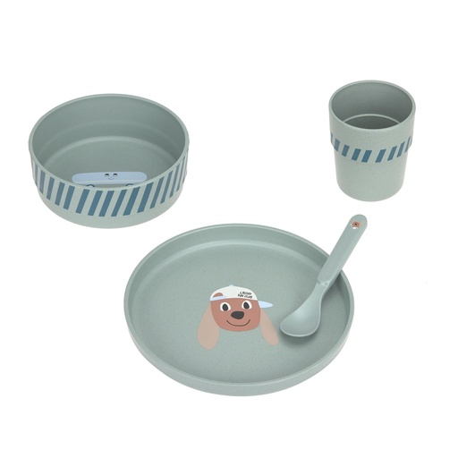 [569960] Laessig | Eetset Dish Set Tiny Team Dog PP/Cellulose 4-delig