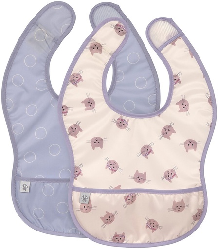 [570041] Laessig | Slabbetje Tiny Team Cat Lightweight Bib 2-pack