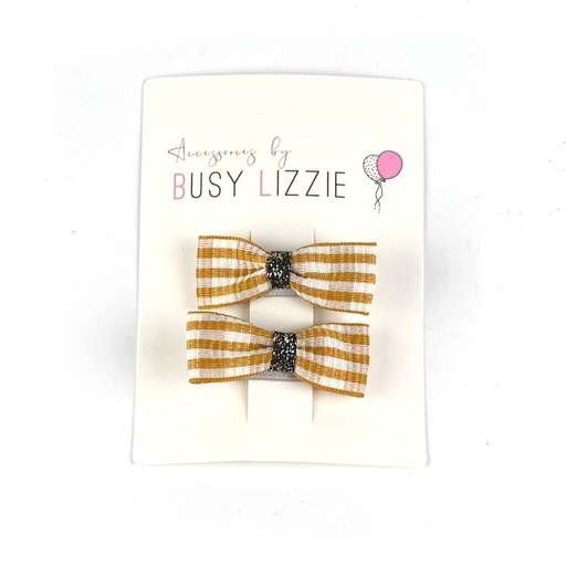 [570060]  Busy Lizzie | Haarspeld Mini Bow Yellow 2-pack